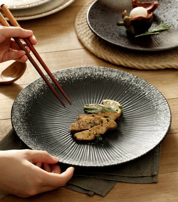 8 inch striped platter-Lunar December