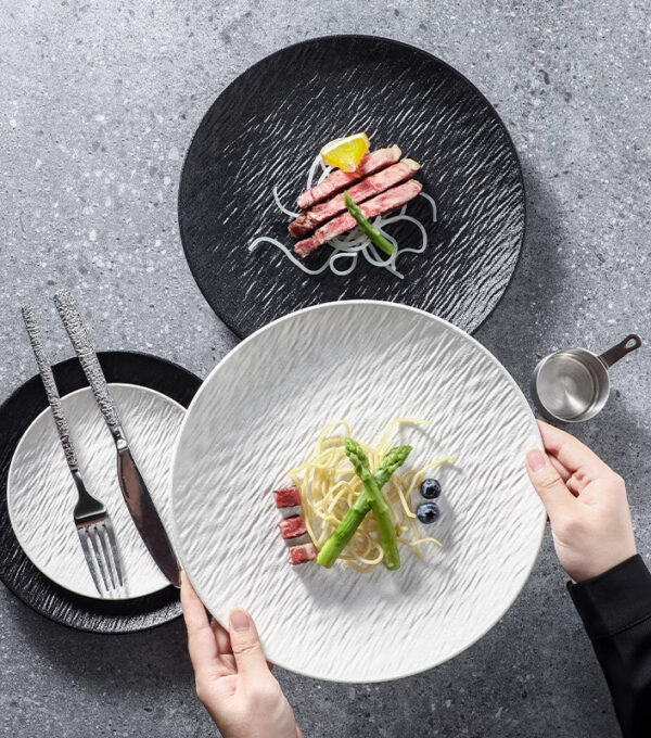 6-inch stone pattern shallow plate-rock White