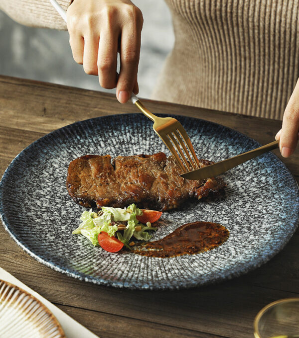10inch striped shallow plate [simple]