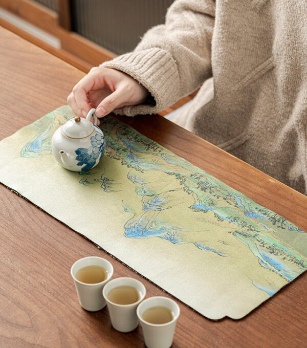 Tea mat and tea towel for dual use (thousands of miles)